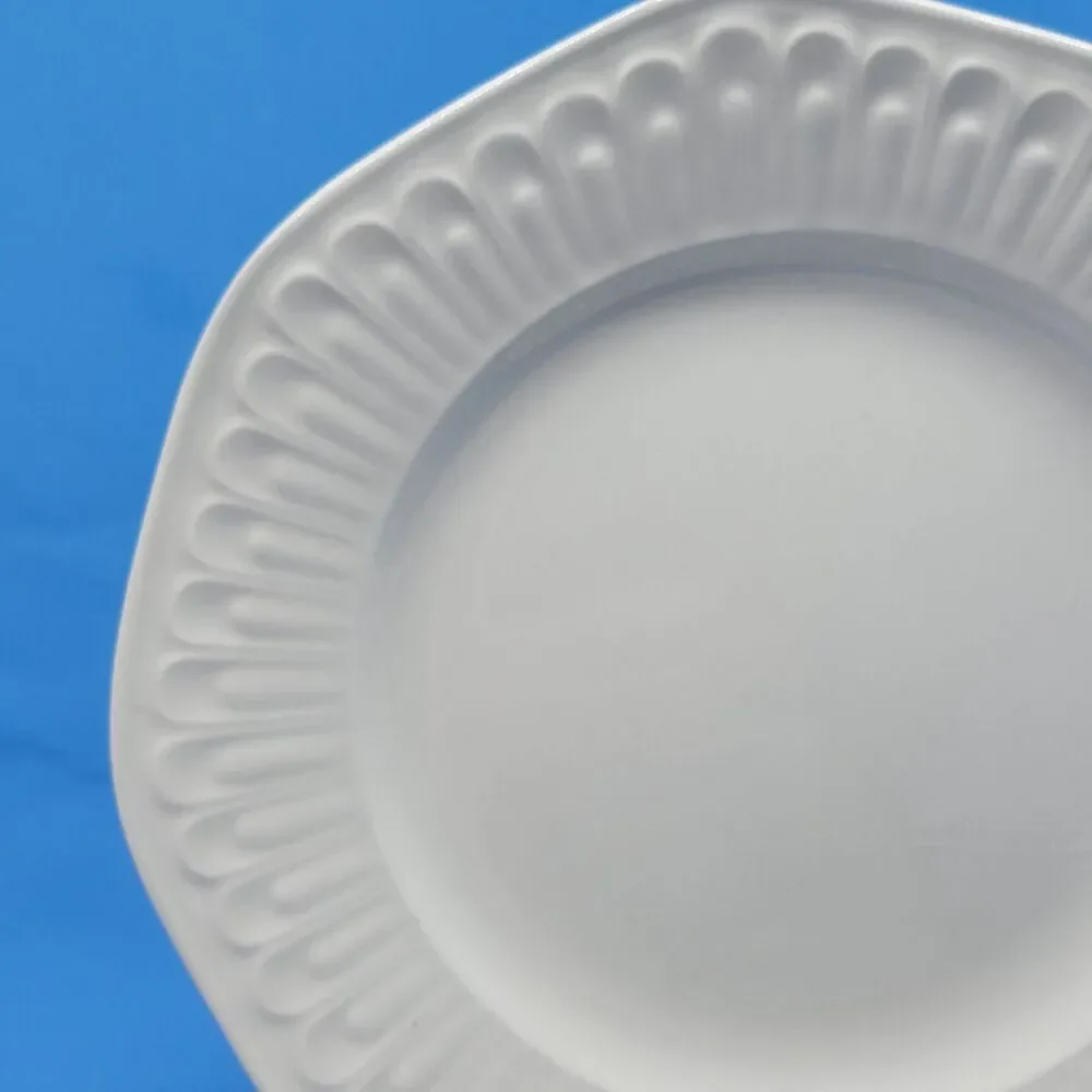 Alegre Santa Clara Arita Ironstone White 8.25” Salad Plates Set of 3